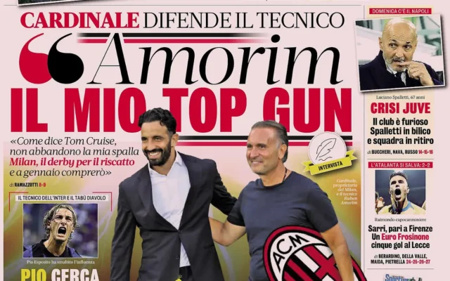 Portadas de Italia: Cardinale apoya a Amorim y Juventus culpa a los jugadores